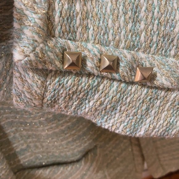 New Zara Fantasy Studded coco mint green jacket blazer spring - Picture 9 of 13